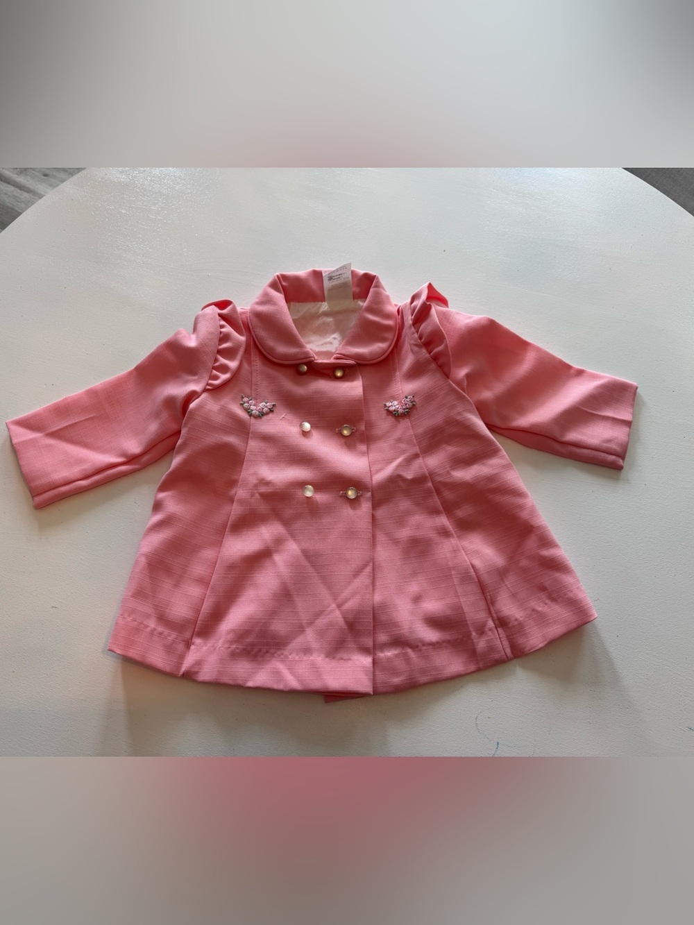 Infant Pink Double-Breasted Dress Coat